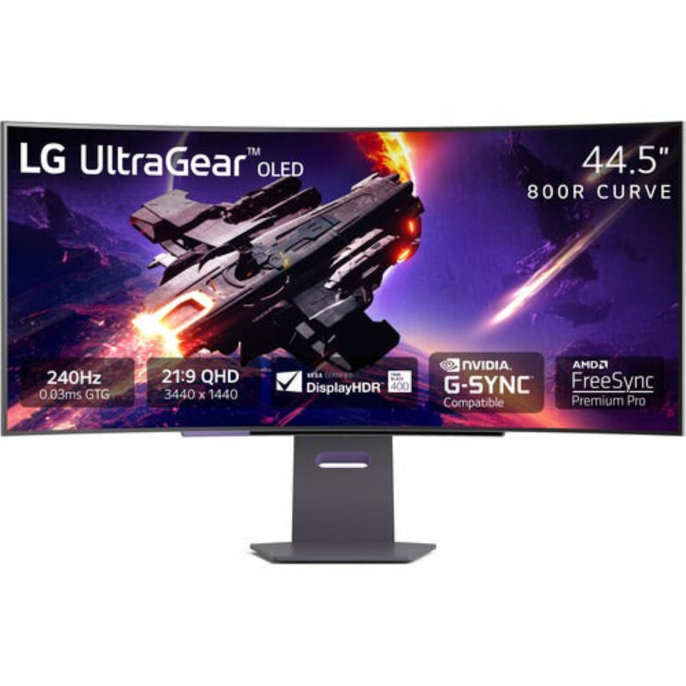 LG 45GS95QE Ultragear 45 Inch 2K QHD 240Hz OLED Panel 98.5% SRGB 0.03MS AMD Freesync Curved Gaming Monitor