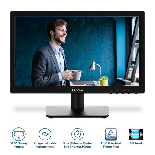 LENOVO D19-10 18.5 Inch XGA 60Hz TN Panel 72% SRGB Monitor