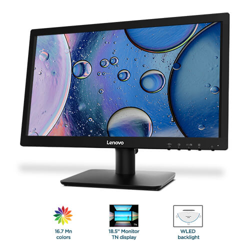 LENOVO D19-10 18.5 Inch XGA 60Hz TN Panel 72% SRGB Monitor