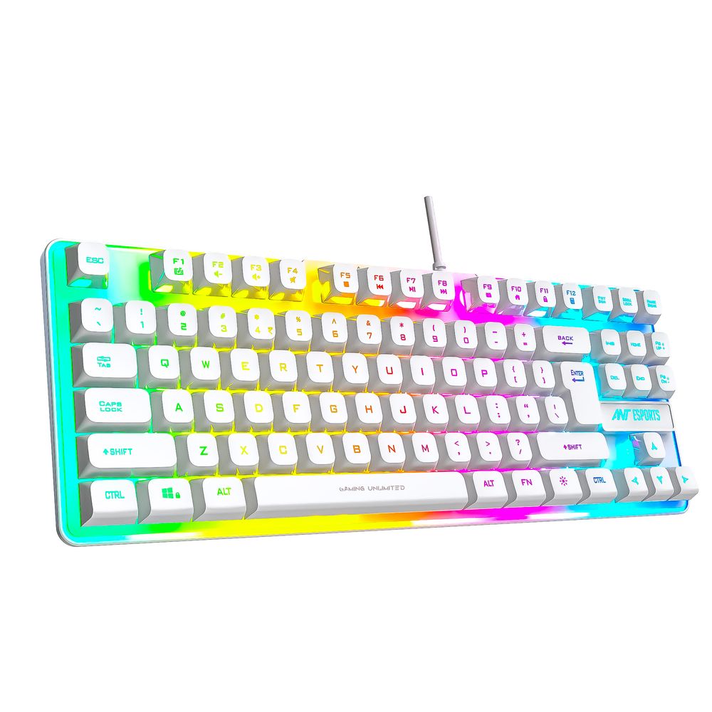 ANT ESPORTS MK700 V2 TKL Backlit Membrane Wired RGB Gaming Keyboard ( White )