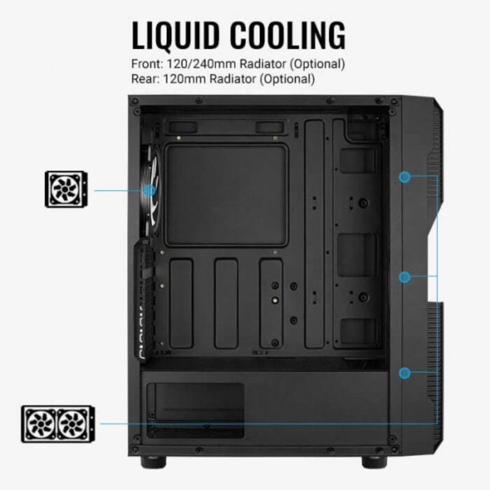 AEROCOOL Menace Saturn RGB ATX Mid Tower Cabinet (Black)