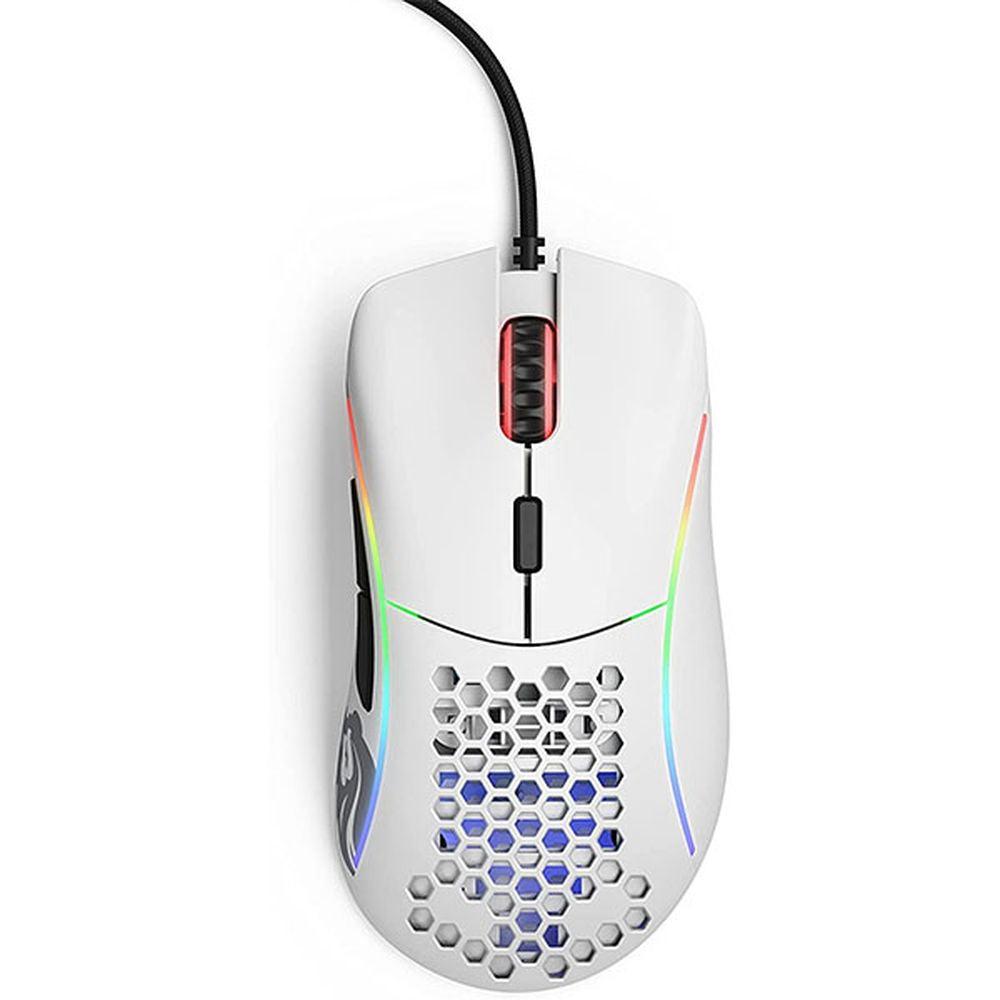 GLORIOUS Model D Minus Wired Ergonomic Gaming Mouse ( 12000DPI / 6 Macro Buttons ) ( Matte White )
