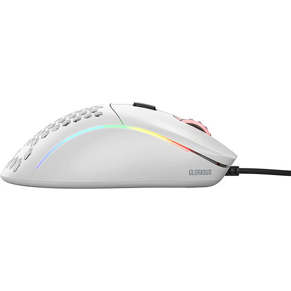 GLORIOUS Model D Minus Wired Ergonomic Gaming Mouse ( 12000DPI / 6 Macro Buttons ) ( Matte White )