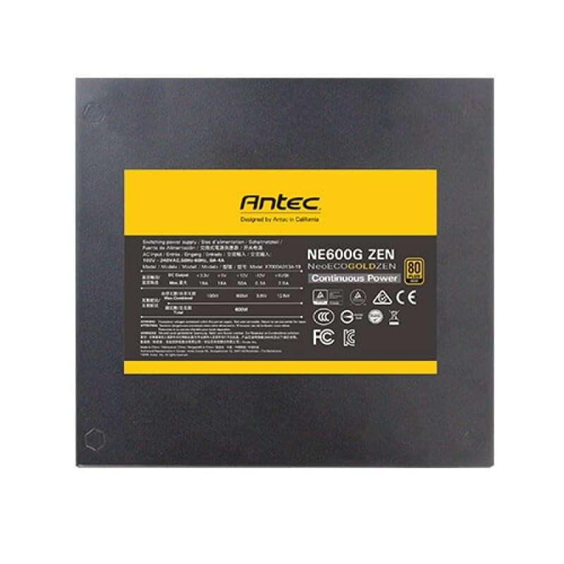 ANTEC NE600G ZEN 600W 80+ Gold Non Modular ATX 2.0 Power Supply