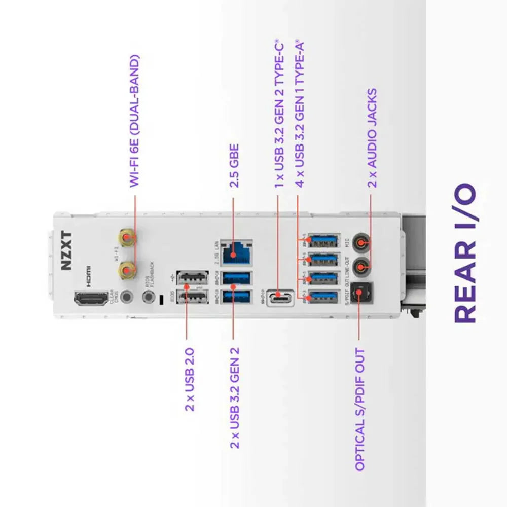 NZXT N7 B850 Wifi DDR5 AMD Motherboard (White)