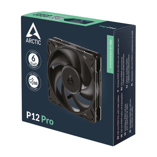 ARCTIC P12 Pro Non-RGB 120mm Cabinet Fan ( Black ) ( Single Pack )
