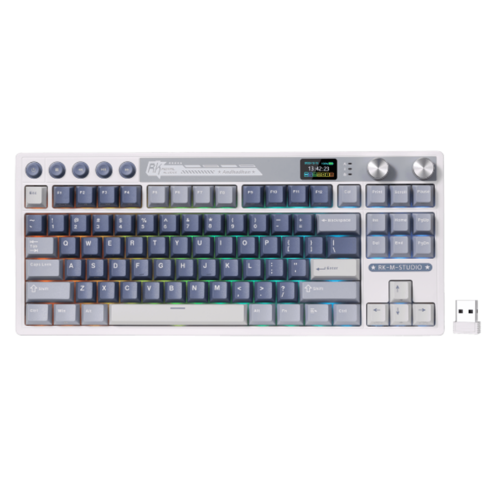 ROYAL KLUDGE RK M87 75% RGB Mechanical Wireless + Bluetooth Gaming Keyboard ( Blue ) ( Tactile Beige Switch )
