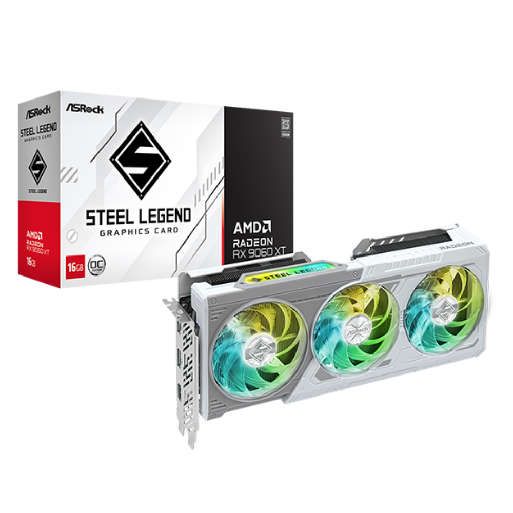 ASROCK Radeon RX 9060 XT Steel Legend OC 16GB AMD Graphic Card