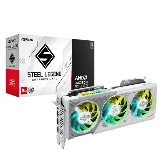ASROCK Radeon RX 9070 Steel Legend OC 16GB AMD Graphic Card