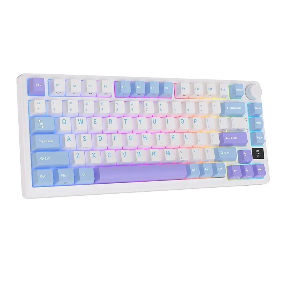 ROYAL KLUDGE RK M75 75% RGB Mechanical Wireless Gaming Keyboard ( Taro Milk ) ( Linear K Silver Switch )