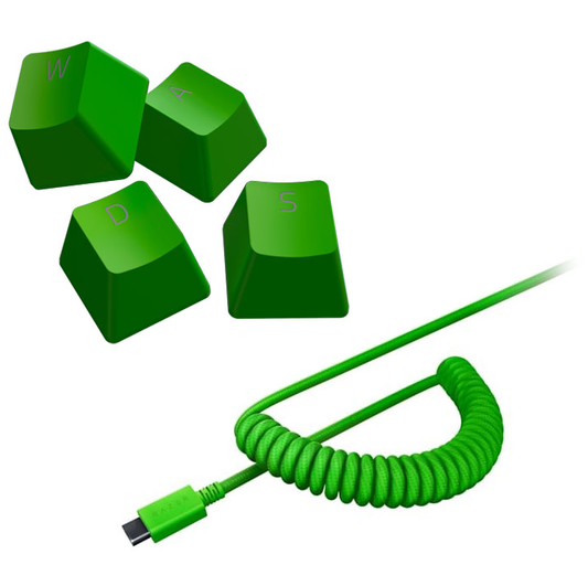 RAZER PBT Keycaps Plus Coiled Cable Upgrade Set Green