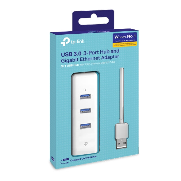 TPLink UE330 USB 3.0 3-Port Hub & Gigabit Ethernet Adapter 2 in 1 USB Adapter