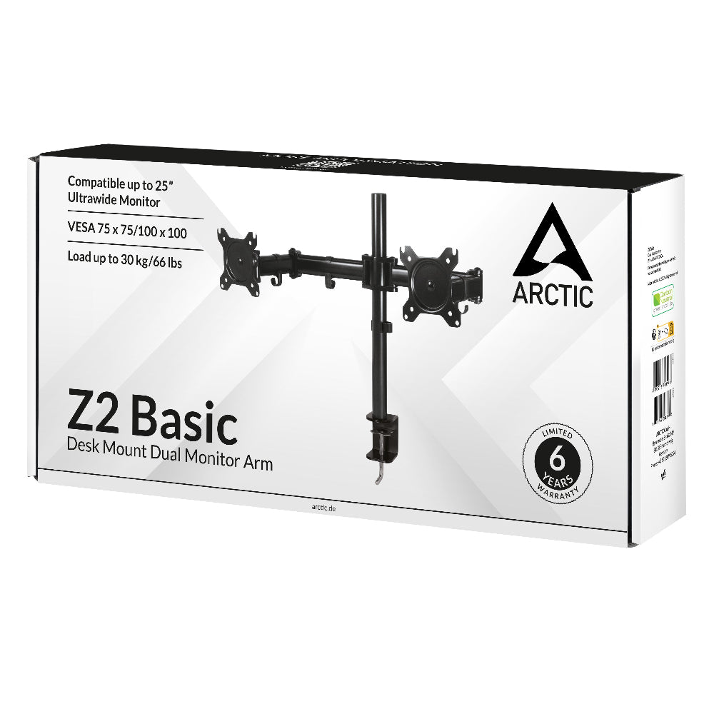 ARCTIC Z2 Basic desk mount dual monitor arm