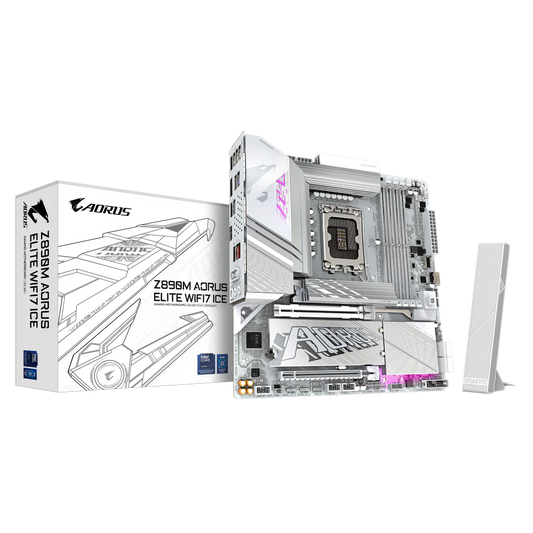GIGABYTE Z890M AORUS Elite Ice Wifi 7 DDR5 Intel Motherboard ( White )