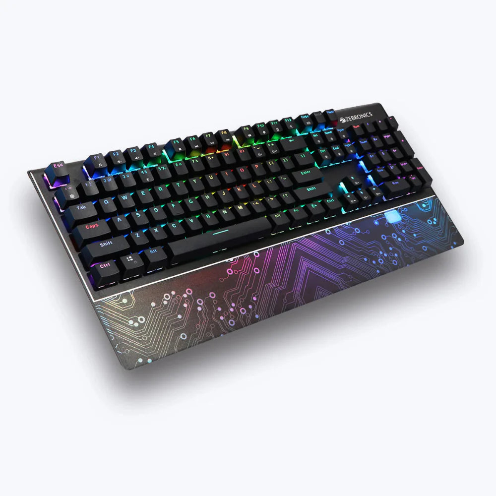 ZEBRONICS Zeb-MAX Chroma Premium Full Size Mechanical Wired Gaming Keyboard ( Black ) ( Tactile Switch )