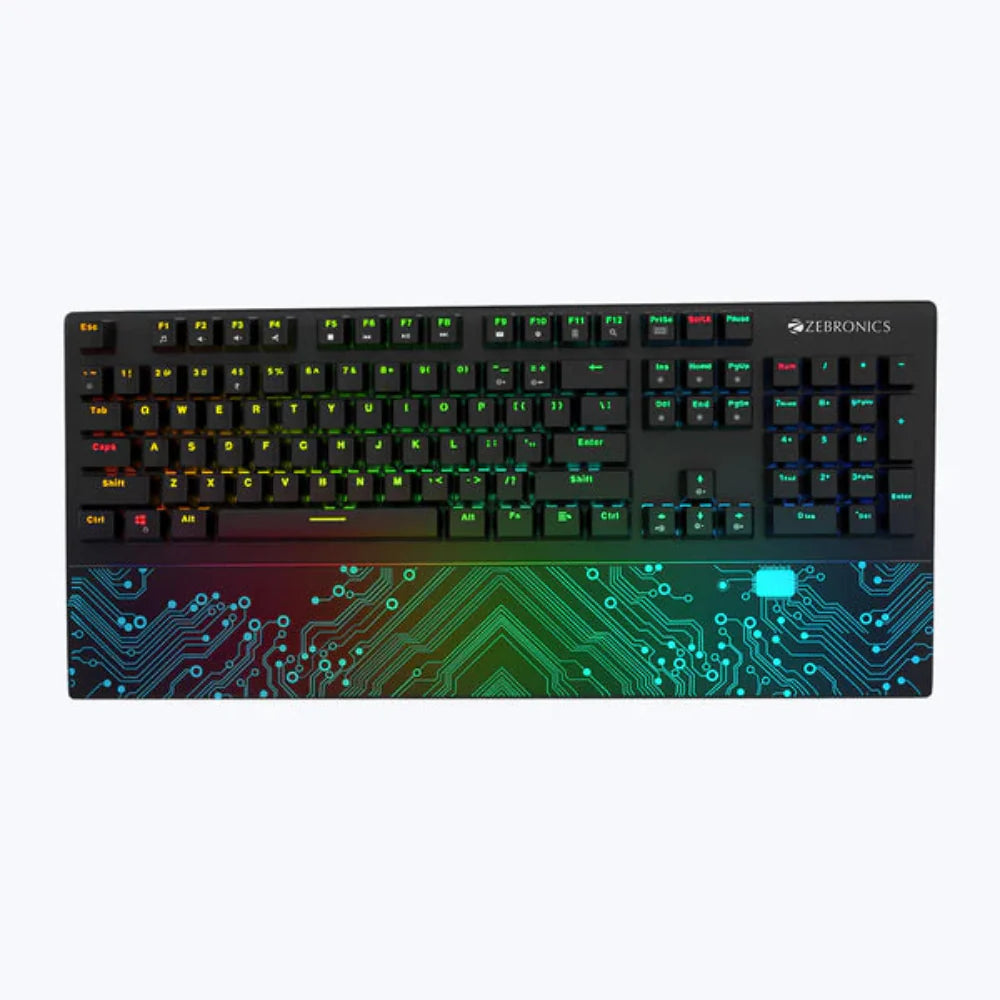 ZEBRONICS Zeb-MAX Chroma Premium Full Size Mechanical Wired Gaming Keyboard ( Black ) ( Tactile Switch )