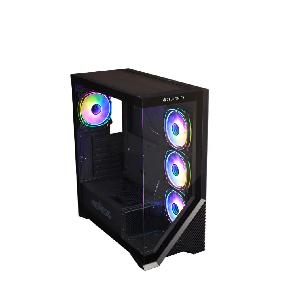 ZEBRONICS Nemesis ARGB Premium ATX Mid Tower Cabinet ( Black )