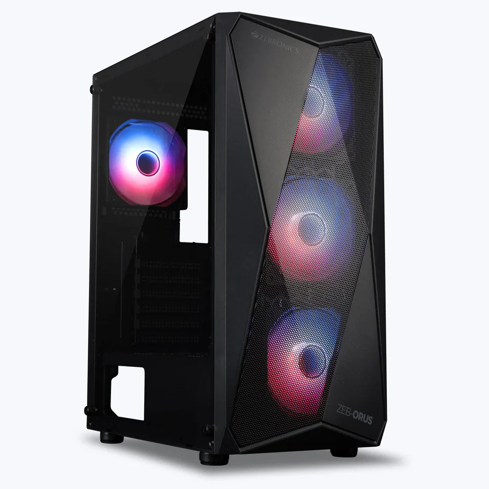 ZEBRONICS Orus ARGB MATX Mid Tower Cabinet ( Black )