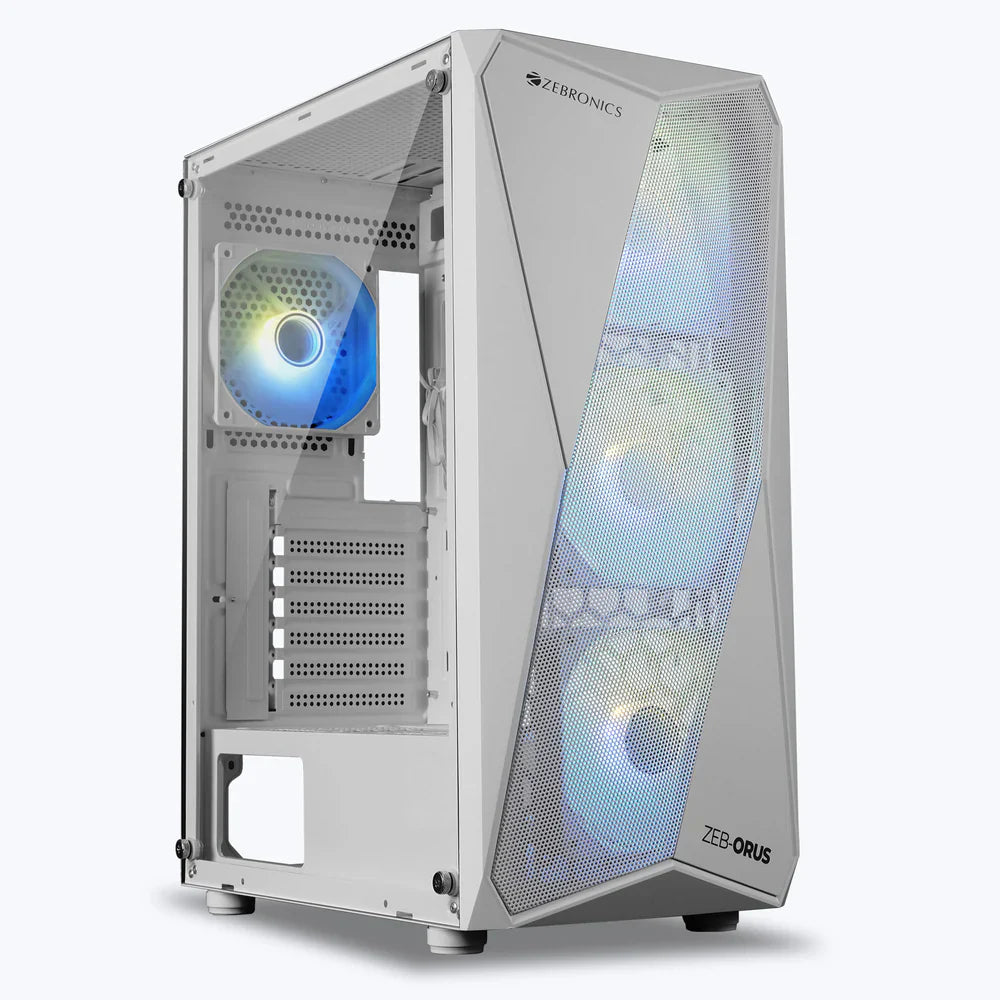 ZEBRONICS Orus ARGB MATX Mid Tower Cabinet ( White )