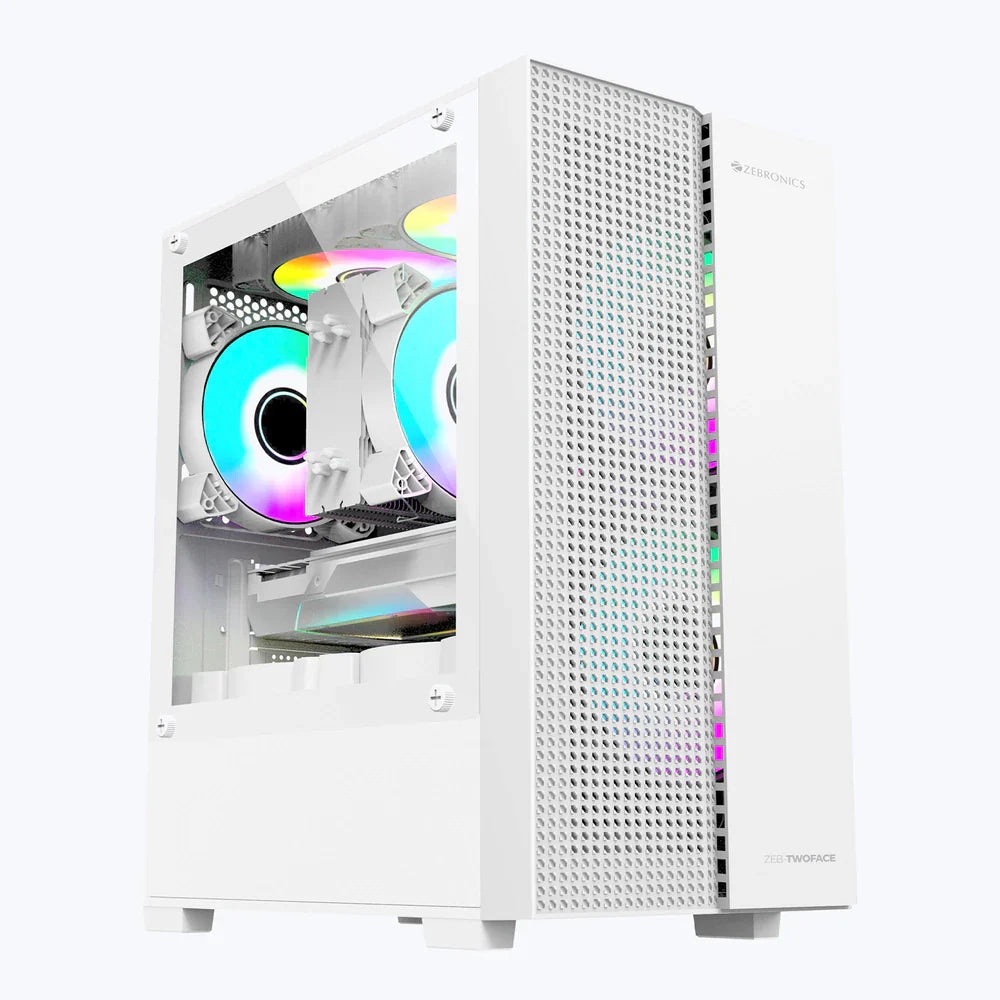 ZEBRONICS Twoface ARGB MATX Mini Tower Cabinet ( White )