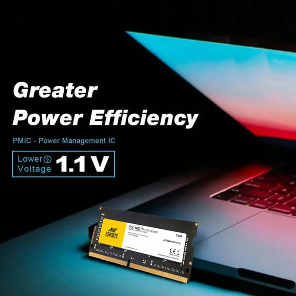 ANT ESPORTS 690 Neo FP 32GB (32GB x 1) 5200MHz DDR5 Laptop RAM (Black) ( CL42 )