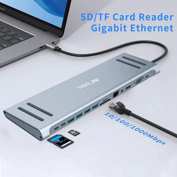 ANT ESPORTS AEC1310 13-In-1 USB Type C Docking Station With HDMI And VGA Port