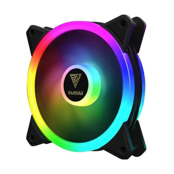 GAMDIAS Aeolus M2-1204R 120mm ARGB Cabinet Fan (Black) (Four Pack)