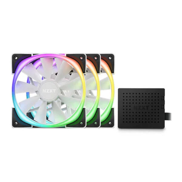 NZXT Aer RGB 2 120mm RGB Cabinet Fans (White) (Triple Pack)
