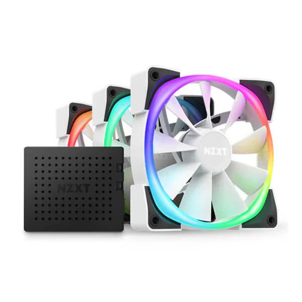 NZXT Aer RGB 2 120mm RGB Cabinet Fans (White) (Triple Pack)