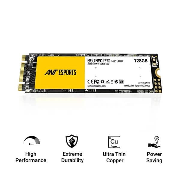 ANT ESPORTS 690 Neo Pro 128GB 2.5 SATA M.2 SATA3 Solid State Drive (SSD)