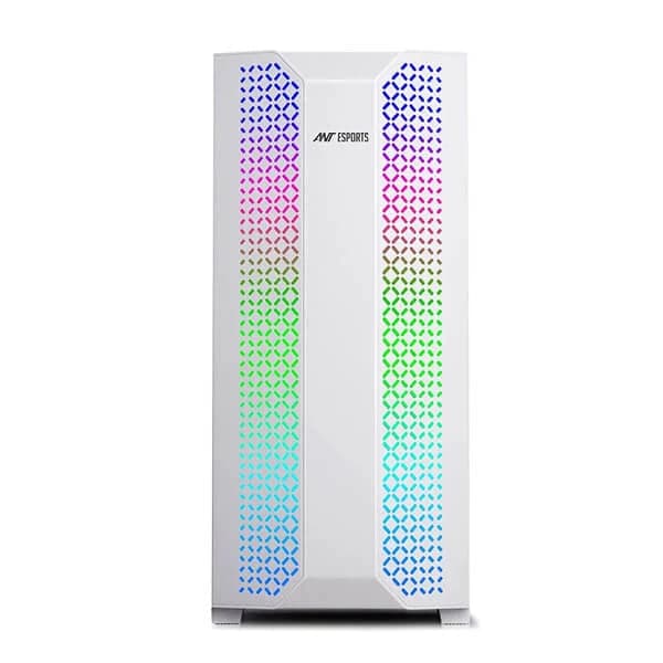 ANT ESPORTS ICE-280TG RGB ATX Mid Tower Cabinet (White)