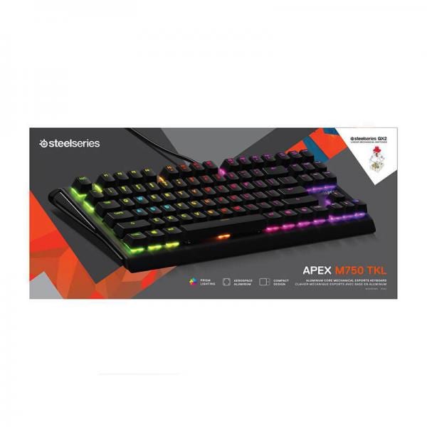 STEELSERIES Apex 750 Tenkeyless Mechanical Wired Gaming Keyboard ( Black ) ( QX2 / Clicky Red Switch ) ( APEX-M750-TKL )