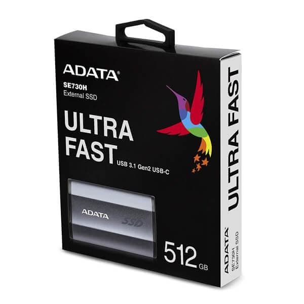 ADATA SE730H 512GB Titanium Gen2 External Solid State Drive (SSD)