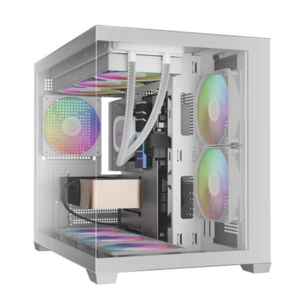 GAMDIAS Aura GC10M V2 ARGB MATX Mini Tower Cabinet ( White )