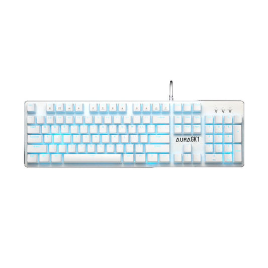 GAMDIAS AURA GK1 Full Size Mechanical Wired Gaming Keyboard ( White ) ( Mechanical Switches )