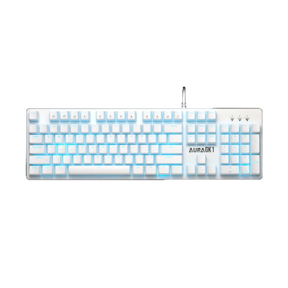 GAMDIAS AURA GK1 Full Size Mechanical Wired Gaming Keyboard ( White ) ( Mechanical Switches )