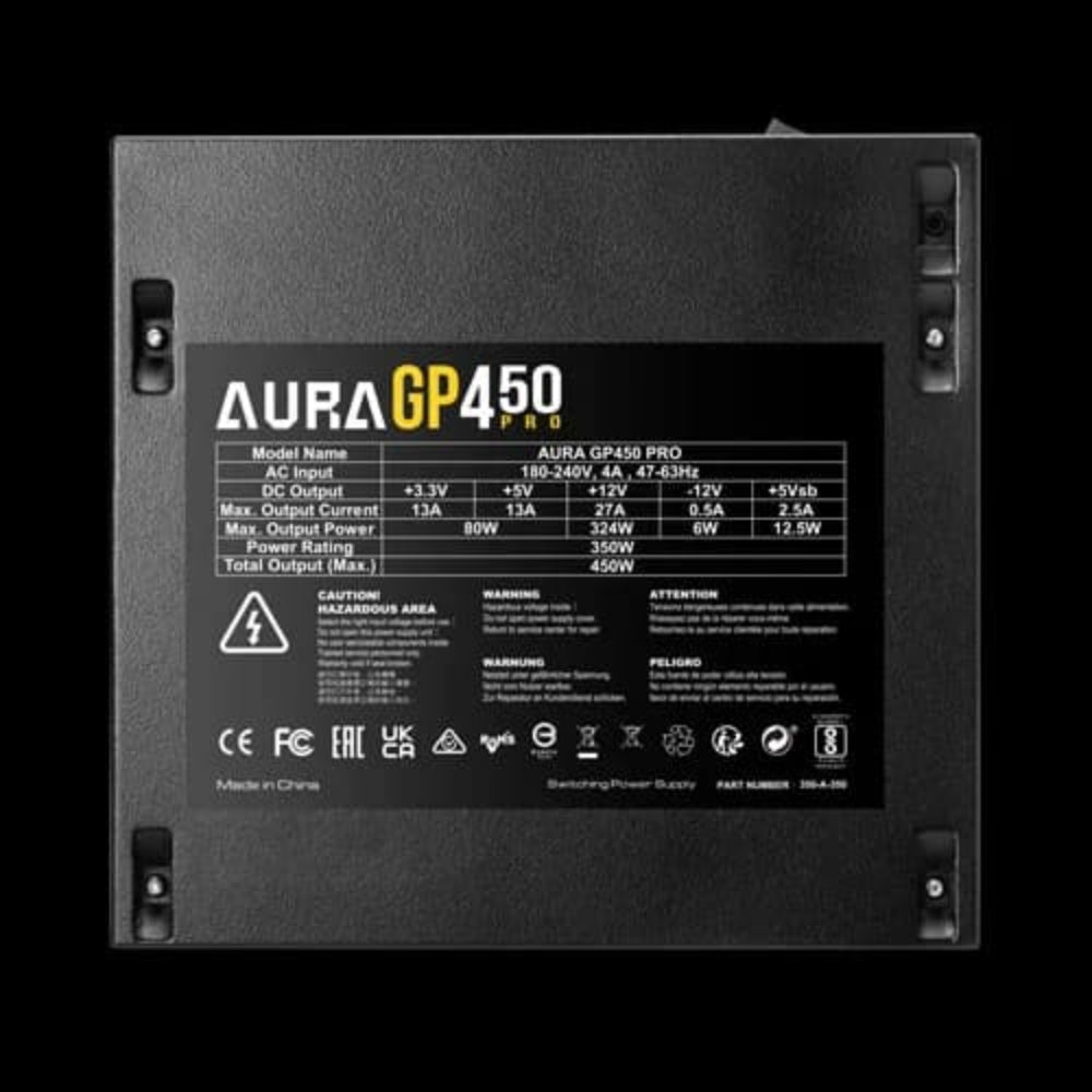GAMDIAS Aura GP450 Pro 450W 80+ White Non Modular ATX 2.0 Power Supply ( 450W )