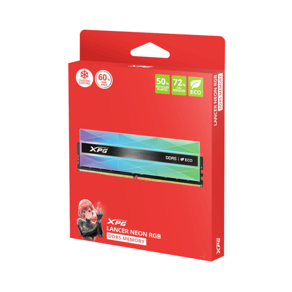 ADATA XPG Lancer Neon RGB 32GB ( 16GBx 2 ) 7200MHz DDR5 Ram ( Black ) CL34