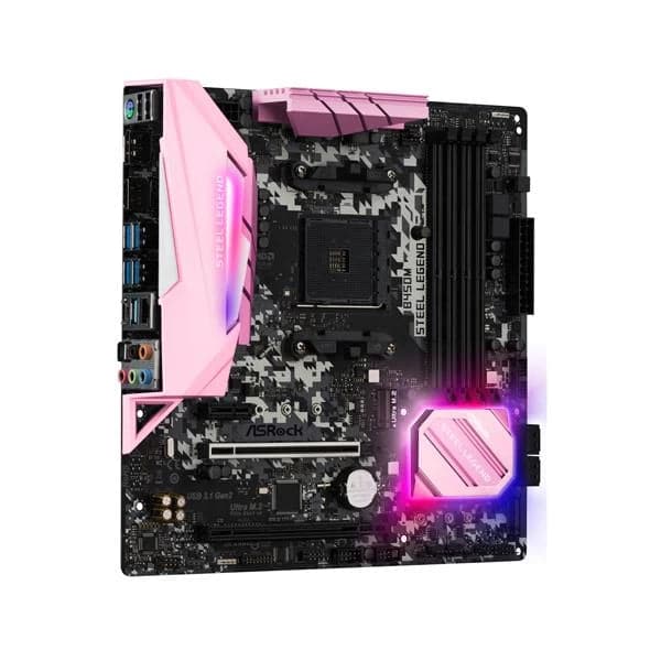 ASROCK B450M Steel Legend Pink Edition DDR4 AMD Motherboard