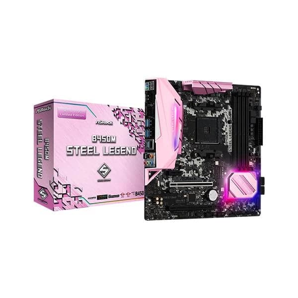 ASROCK B450M Steel Legend Pink Edition DDR4 AMD Motherboard