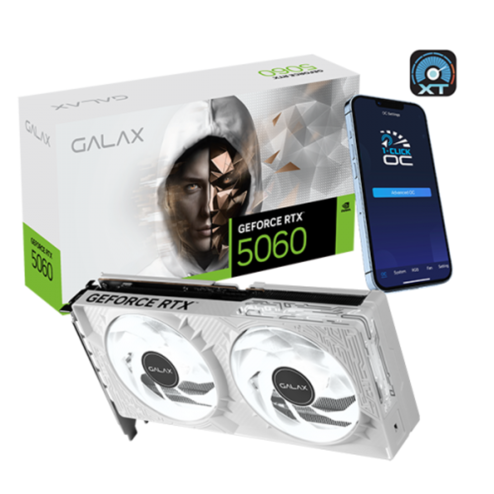 GALAX GeForce RTX 5060 1-Click-OC 8GB White Launch Edition NVIDIA Graphic Card