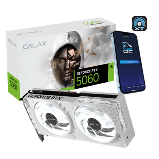 GALAX GeForce RTX 5060 1-Click-OC 8GB White Launch Edition NVIDIA Graphic Card