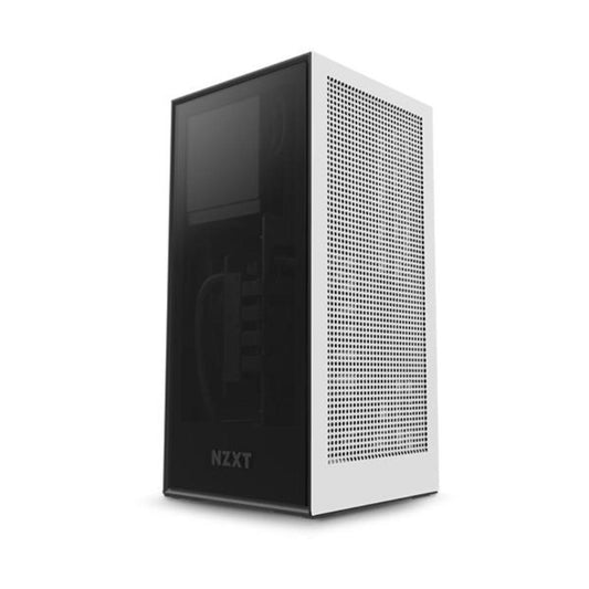 NZXT H1 ITX Mini Tower Cabinet With PSU, AIO, and Riser Card (Matte-White)