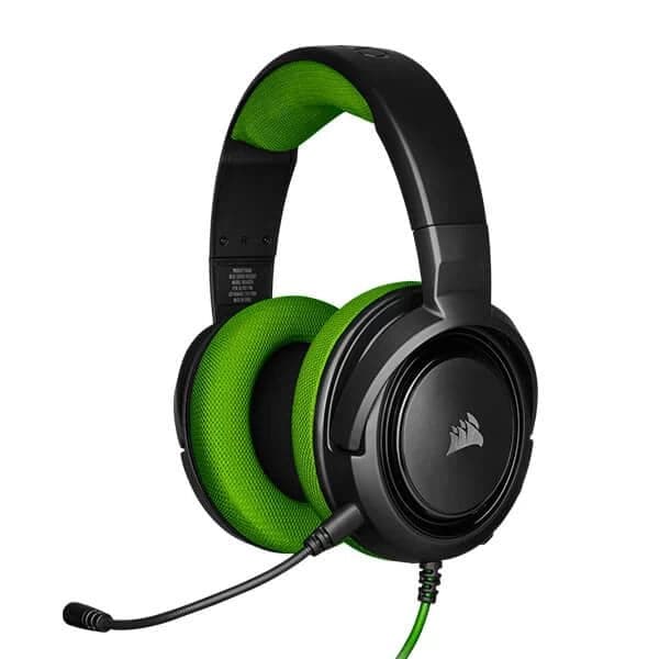 CORSAIR HS35 3.5mm Wired Stereo Gaming Headphones With Mic ( Green ) ( PC/Mobile/Mac/Xbox )