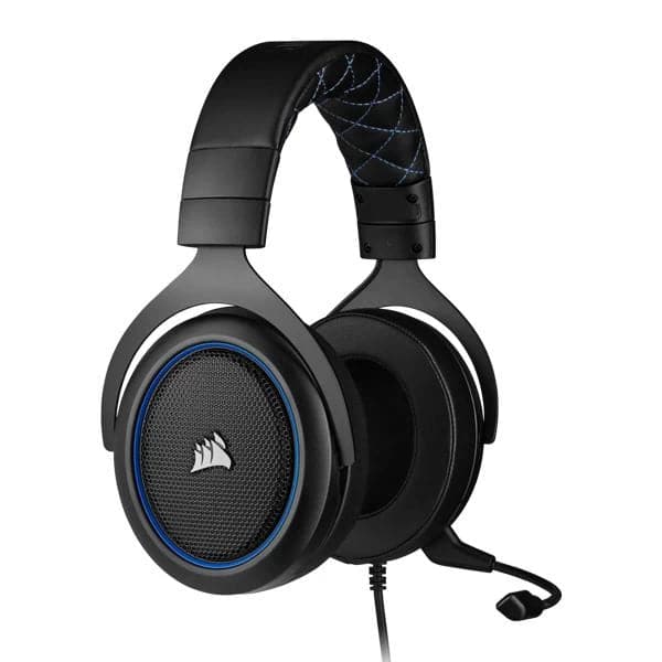 CORSAIR HS50 3.5mm Wired Stereo Gaming Headphone With Mic ( Blue ) ( PC/Mobile/Mac/Xbox )