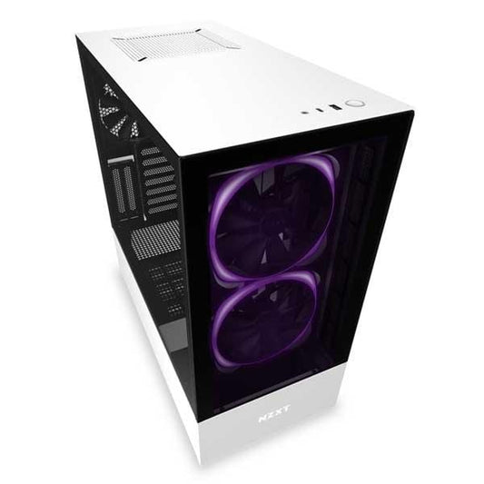 NZXT H510 Elite With TG And RGB LED Strip ATX Mid Tower Cabinet (White Black)