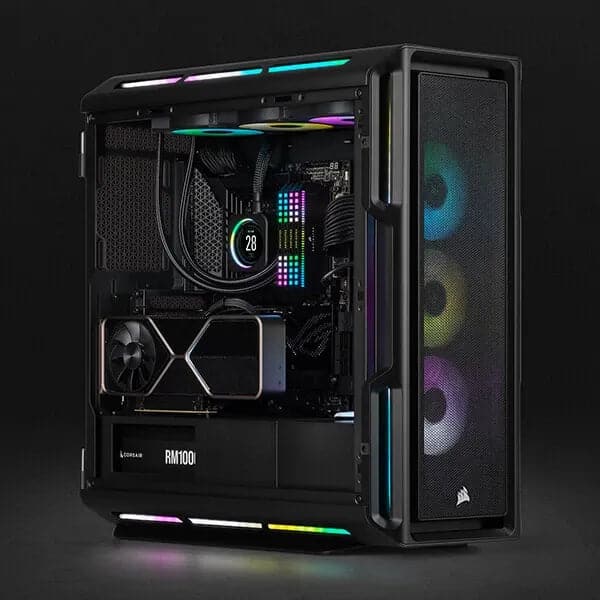 CORSAIR iCUE 5000T RGB EATX Mid Tower Cabinet (Black)