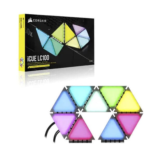 CORSAIR ICUE LC100 Mini Triangle Case Accent RGB Lighting Panels (9x Tile Expansion Kit)