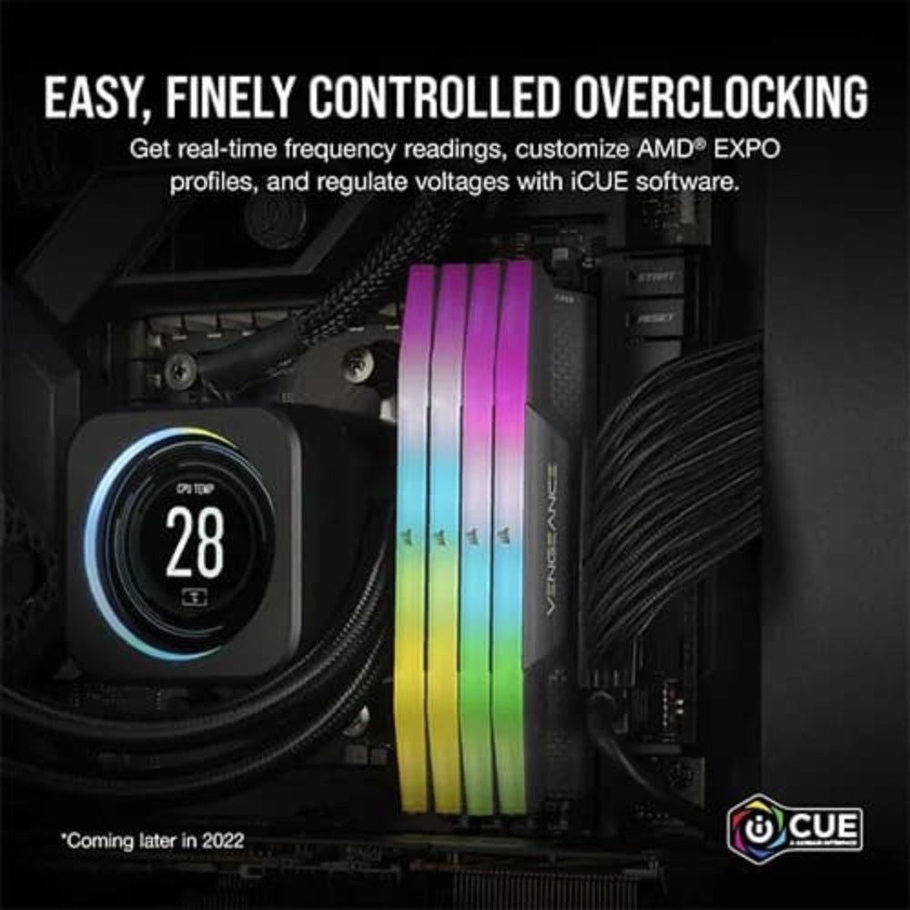 CORSAIR Vengeance RGB 32GB ( 32GBx1 ) 5200MHz DDR5 RAM (Black) ( CL40 )