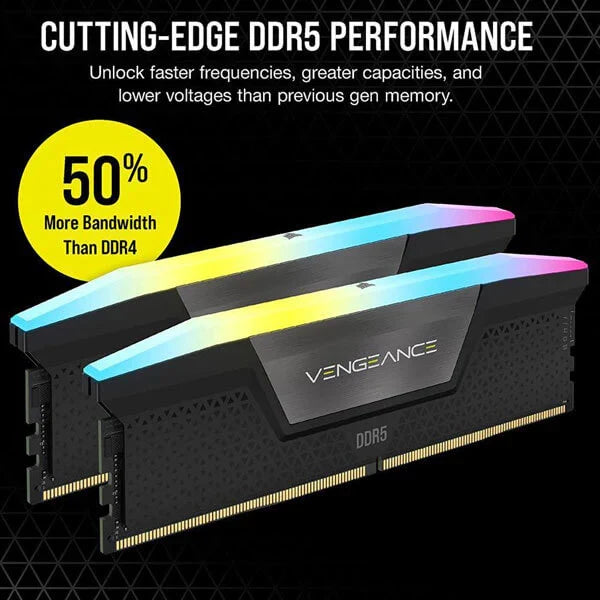 CORSAIR Vengeance RGB Series 32GB ( 16GBx2 ) 7000MHz DDR5 RAM ( CL40 )
